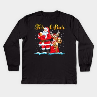 Matching Ugly Christmas Sweaters. Couples Christmas. Matching Beer Sweaters. Kids Long Sleeve T-Shirt